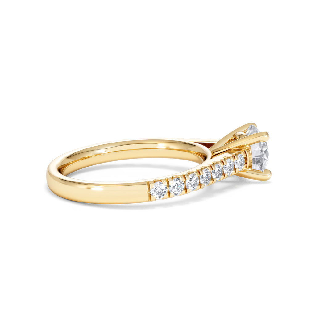 Natalia Lab Diamond Engagement Side Stone Ring 18K Gold 1.50CT F/VS1