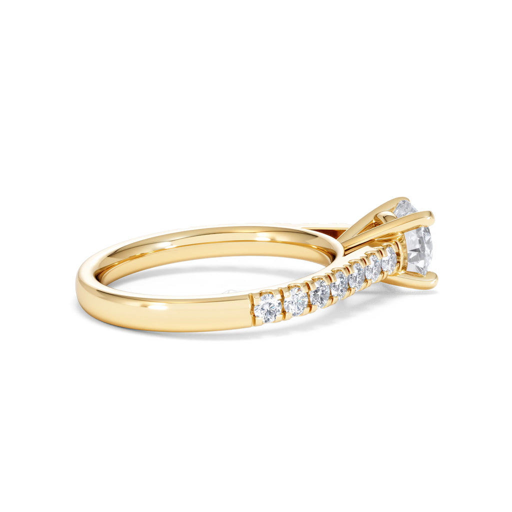 Natalia Lab Diamond Engagement Side Stone Ring 18K Gold 1.50CT F/VS1