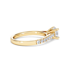 Natalia Lab Diamond Engagement Side Stone Ring 18K Gold 1.50CT F/VS1