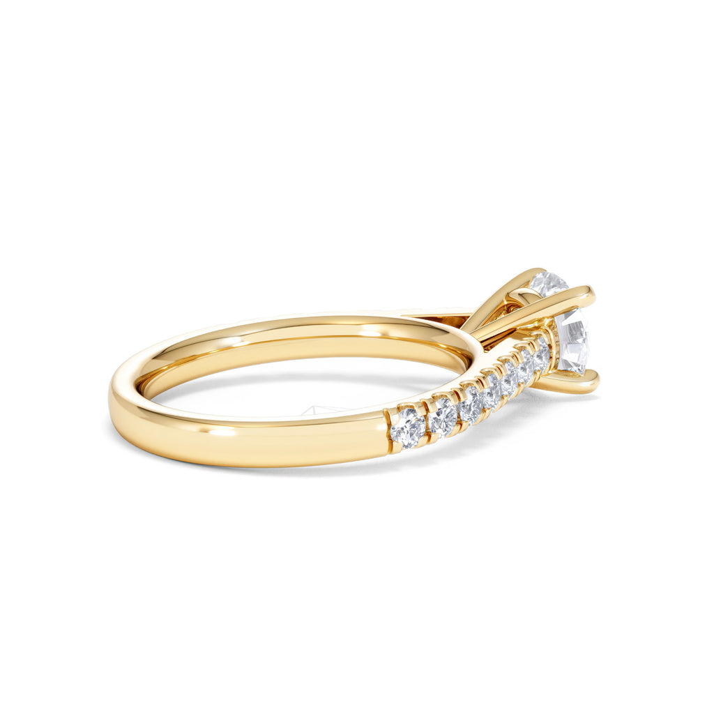 Natalia Lab Diamond Engagement Side Stone Ring 18K Gold 1.50CT F/VS1