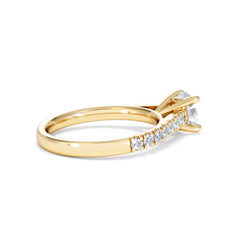 Natalia Lab Diamond Engagement Side Stone Ring 18K Gold 1.50CT F/VS1