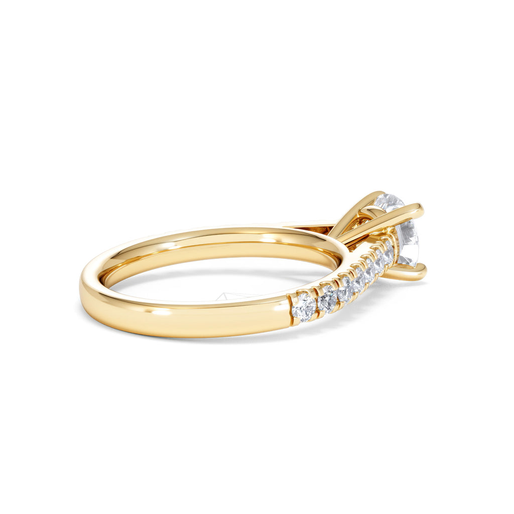 Natalia Lab Diamond Engagement Side Stone Ring 18K Gold 1.50CT F/VS1