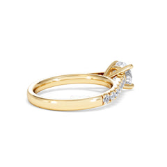 Natalia Lab Diamond Engagement Side Stone Ring 18K Gold 1.50CT F/VS1