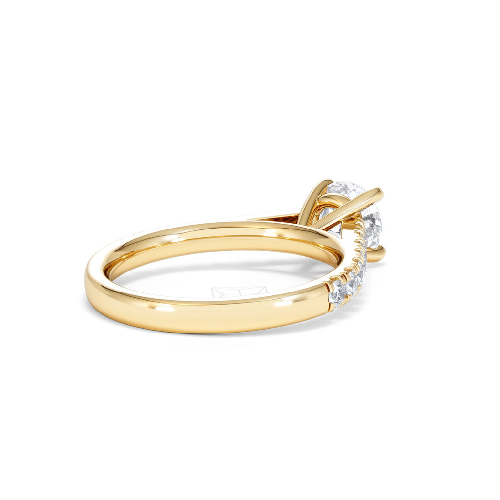 Natalia Lab Diamond Engagement Side Stone Ring 18K Gold 1.50CT F/VS1
