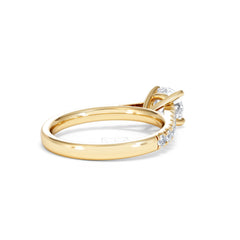 Natalia Lab Diamond Engagement Side Stone Ring 18K Gold 1.50CT F/VS1