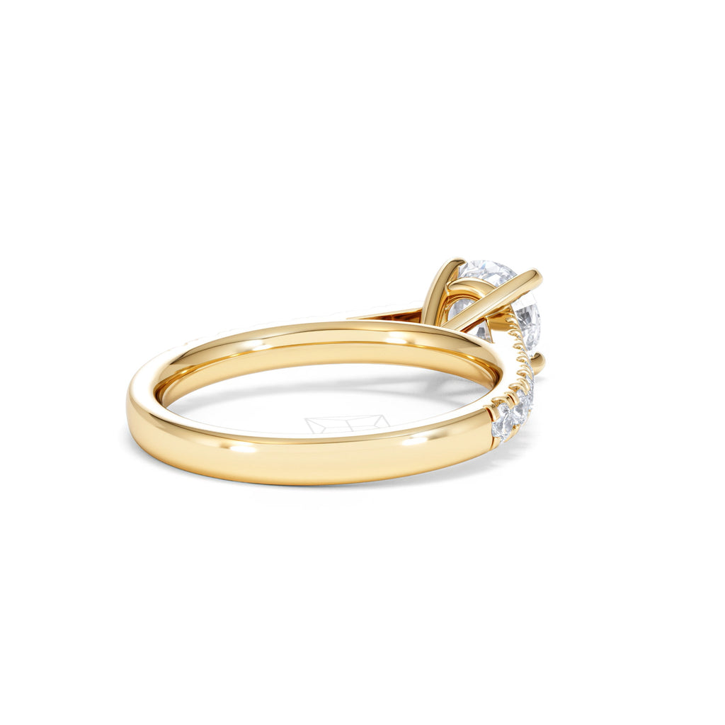 Natalia Lab Diamond Engagement Side Stone Ring 18K Gold 1.50CT F/VS1