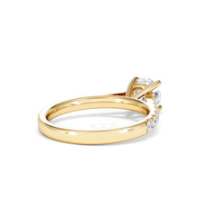 Natalia Lab Diamond Engagement Side Stone Ring 18K Gold 1.50CT F/VS1
