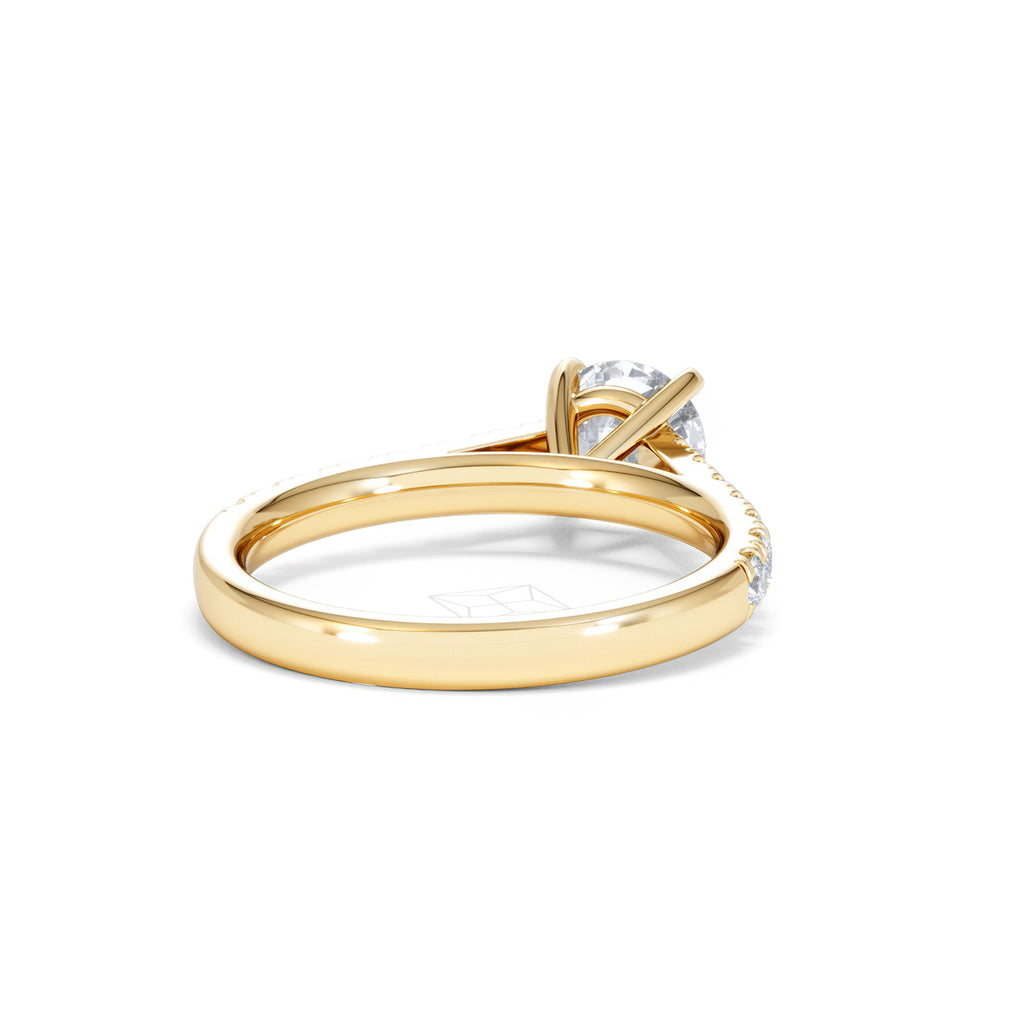 Natalia Lab Diamond Engagement Side Stone Ring 18K Gold 1.50CT F/VS1