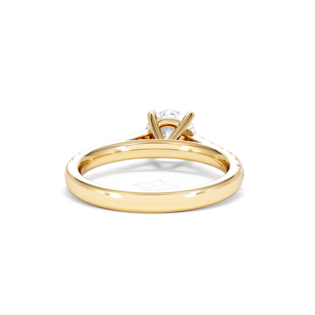 Natalia Lab Diamond Engagement Side Stone Ring 18K Gold 1.50CT F/VS1