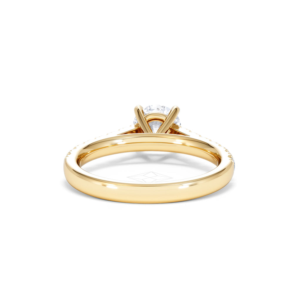 Natalia Lab Diamond Engagement Side Stone Ring 18K Gold 1.50CT F/VS1