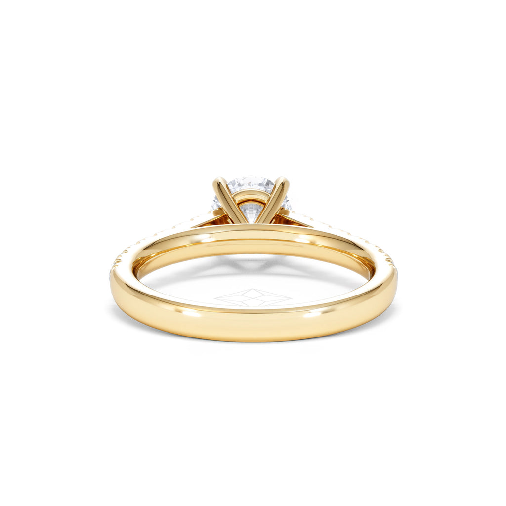 Natalia Lab Diamond Engagement Side Stone Ring 18K Gold 1.50CT F/VS1