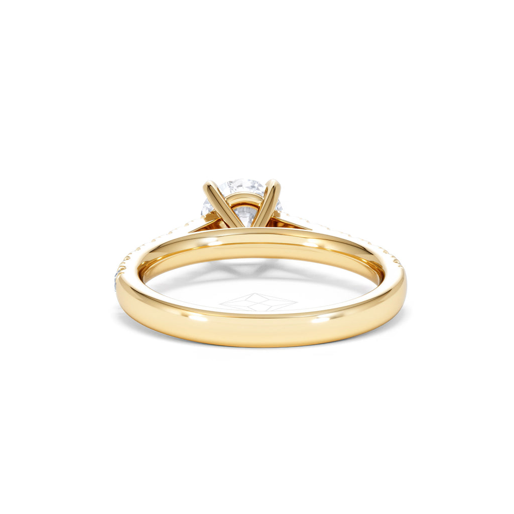 Natalia Lab Diamond Engagement Side Stone Ring 18K Gold 1.50CT F/VS1