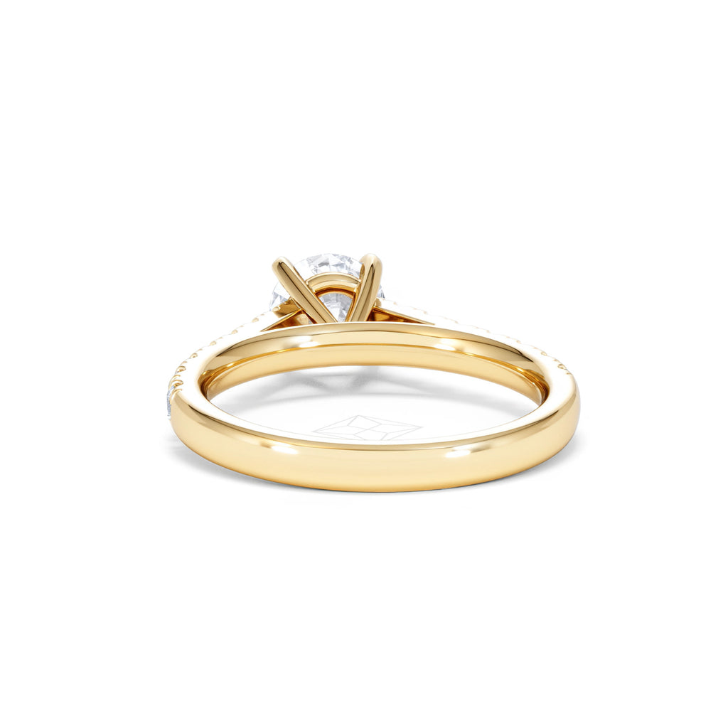 Natalia Lab Diamond Engagement Side Stone Ring 18K Gold 1.50CT F/VS1