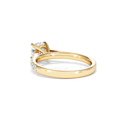 Natalia Lab Diamond Engagement Side Stone Ring 18K Gold 1.50CT F/VS1