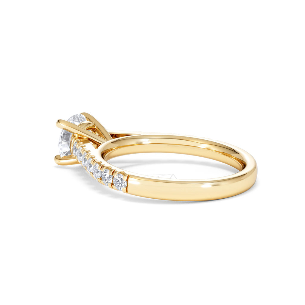 Natalia Lab Diamond Engagement Side Stone Ring 18K Gold 1.50CT F/VS1