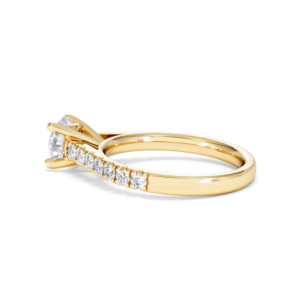 Natalia Lab Diamond Engagement Side Stone Ring 18K Gold 1.50CT F/VS1