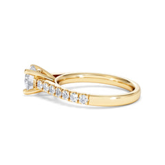 Natalia Lab Diamond Engagement Side Stone Ring 18K Gold 1.50CT F/VS1
