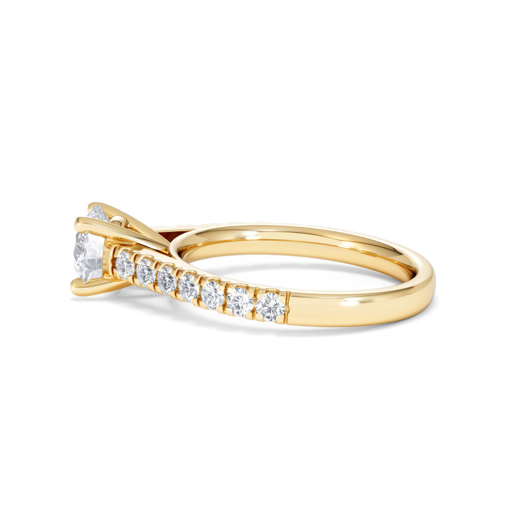 Natalia Lab Diamond Engagement Side Stone Ring 18K Gold 1.50CT F/VS1