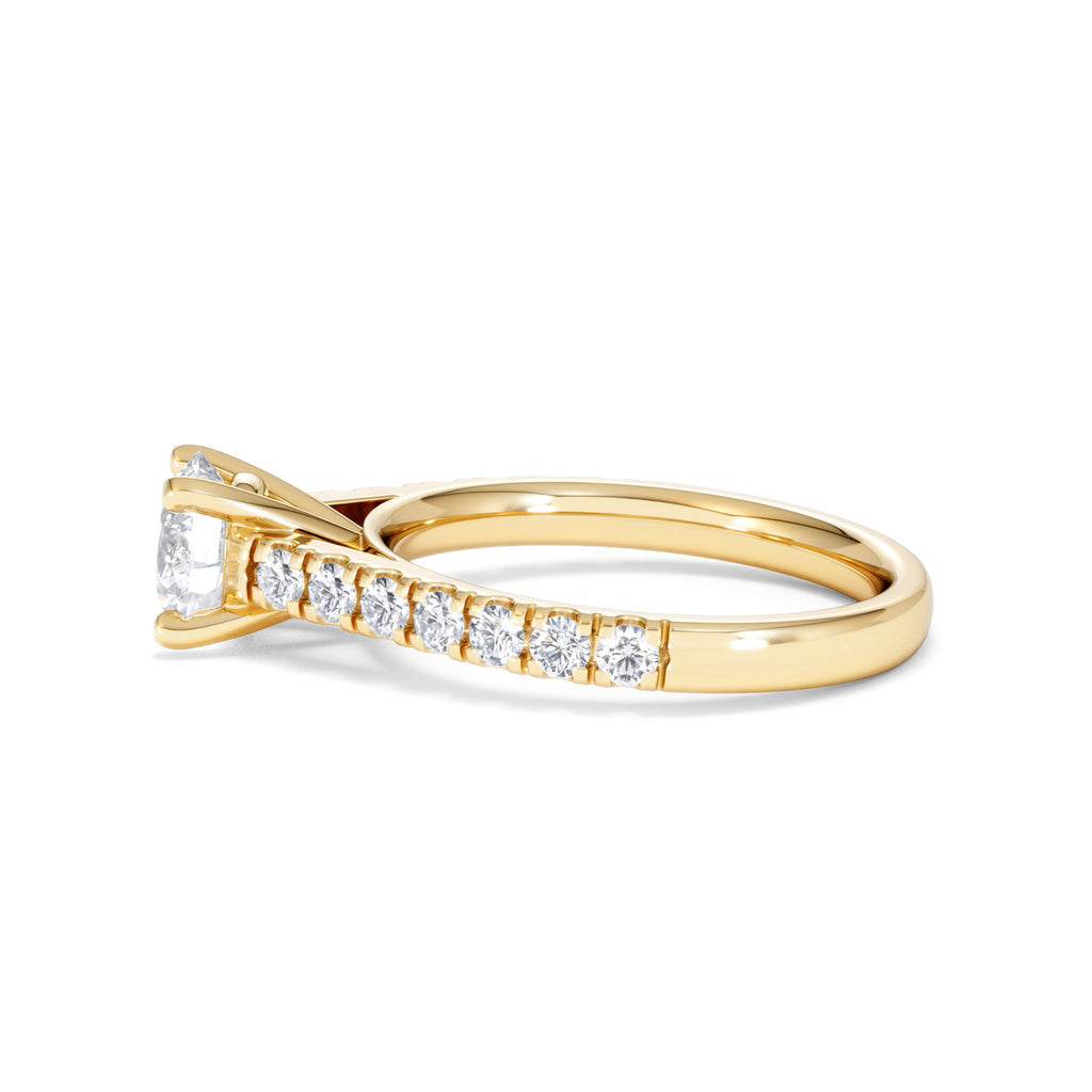 Natalia Lab Diamond Engagement Side Stone Ring 18K Gold 1.50CT F/VS1
