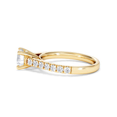Natalia Lab Diamond Engagement Side Stone Ring 18K Gold 1.50CT F/VS1
