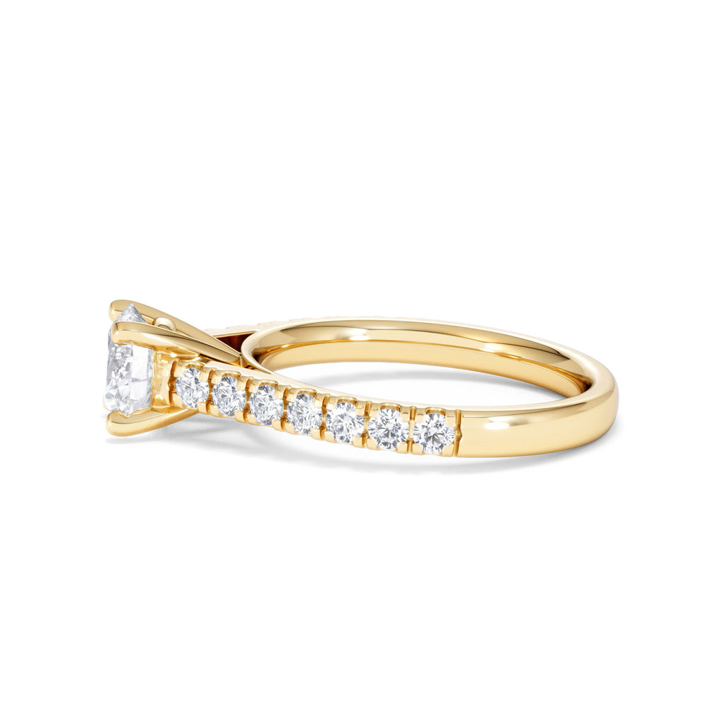 Natalia Lab Diamond Engagement Side Stone Ring 18K Gold 1.50CT F/VS1
