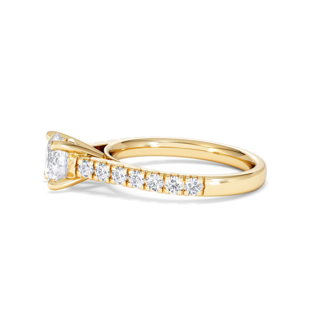 Natalia Lab Diamond Engagement Side Stone Ring 18K Gold 1.50CT F/VS1