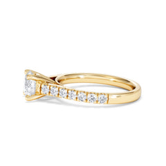 Natalia Lab Diamond Engagement Side Stone Ring 18K Gold 1.50CT F/VS1