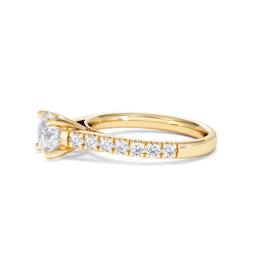 Natalia Lab Diamond Engagement Side Stone Ring 18K Gold 1.50CT F/VS1