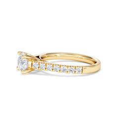 Natalia Lab Diamond Engagement Side Stone Ring 18K Gold 1.50CT F/VS1