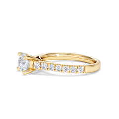 Natalia Lab Diamond Engagement Side Stone Ring 18K Gold 1.50CT F/VS1