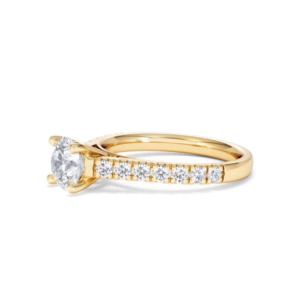 Natalia Lab Diamond Engagement Side Stone Ring 18K Gold 1.50CT F/VS1