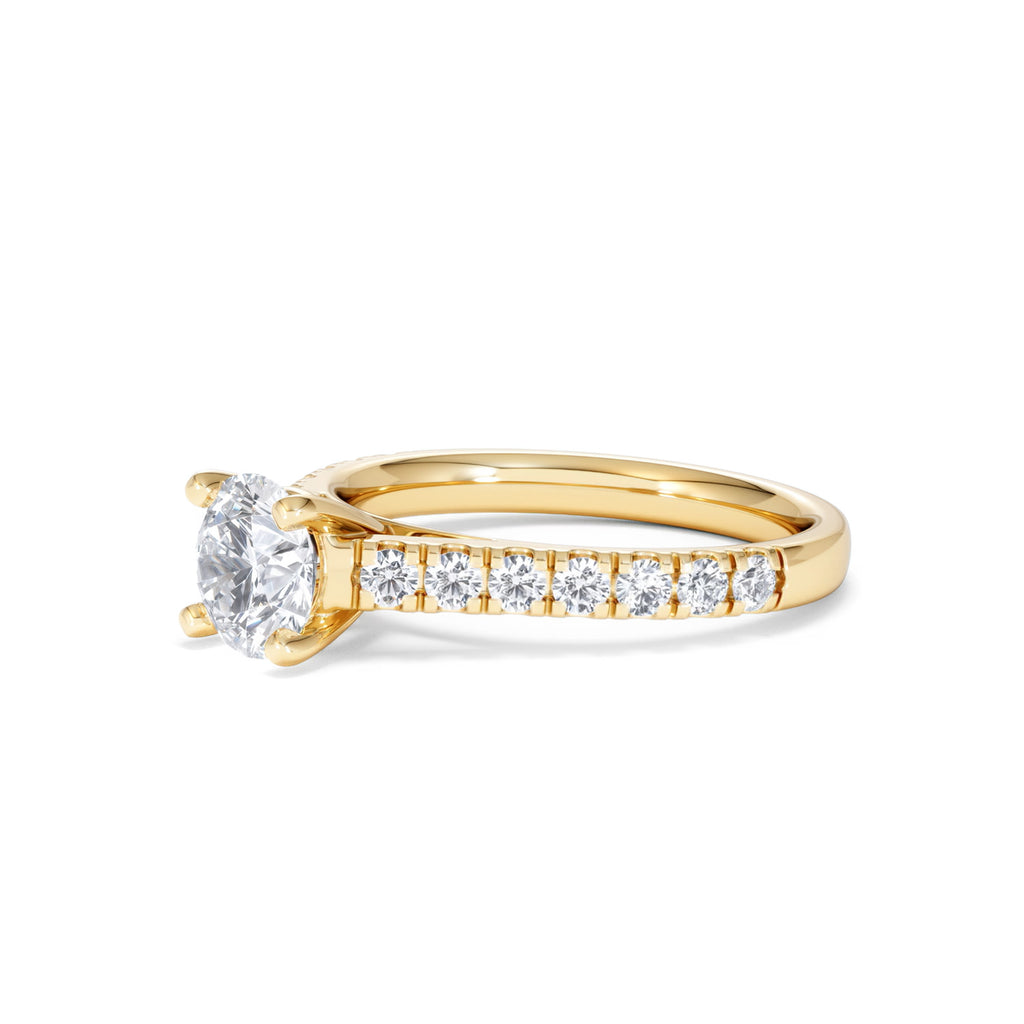 Natalia Lab Diamond Engagement Side Stone Ring 18K Gold 1.50CT F/VS1