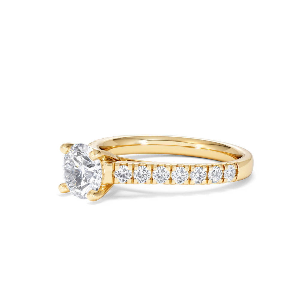 Natalia Lab Diamond Engagement Side Stone Ring 18K Gold 1.50CT F/VS1