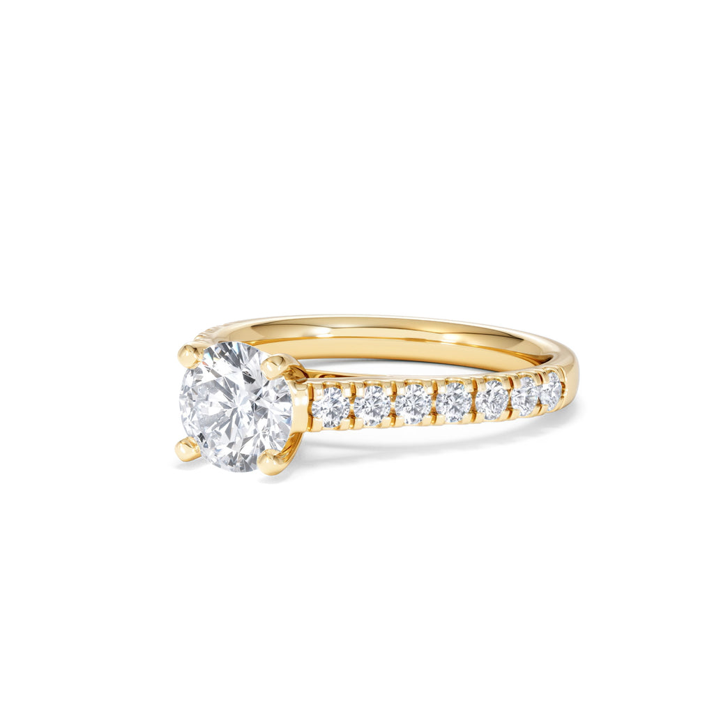 Natalia Lab Diamond Engagement Side Stone Ring 18K Gold 1.50CT F/VS1