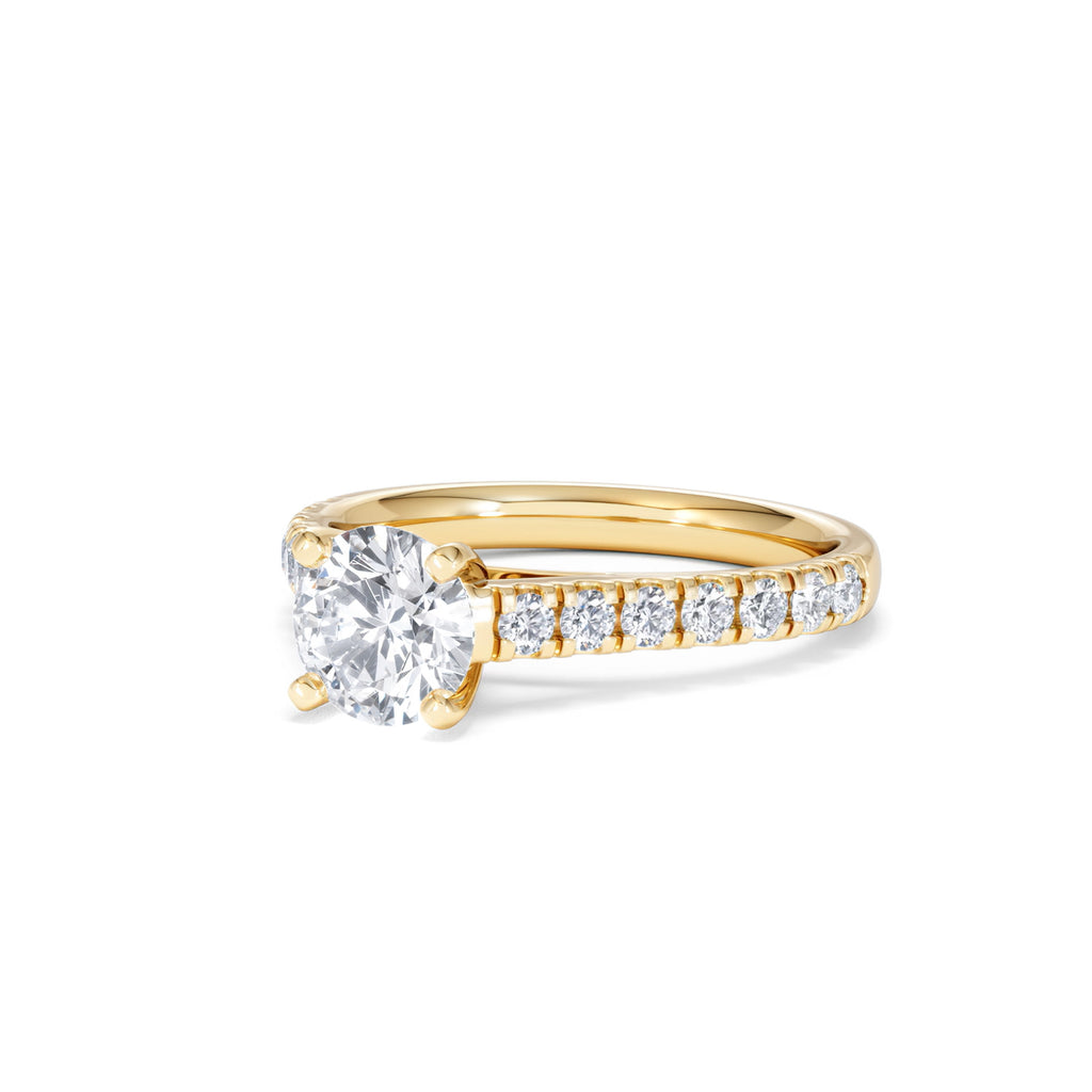 Natalia Lab Diamond Engagement Side Stone Ring 18K Gold 1.50CT F/VS1