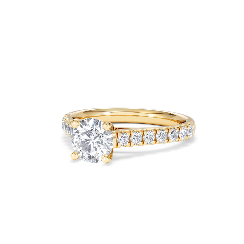Natalia Lab Diamond Engagement Side Stone Ring 18K Gold 1.50CT F/VS1
