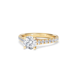 Natalia Lab Diamond Engagement Side Stone Ring 18K Gold 1.50CT F/VS1