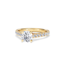 Natalia Lab Diamond Engagement Side Stone Ring 18K Gold 1.50CT F/VS1