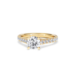 Natalia Lab Diamond Engagement Side Stone Ring 18K Gold 1.50CT F/VS1
