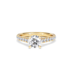 Natalia Lab Diamond Engagement Side Stone Ring 18K Gold 1.50CT F/VS1