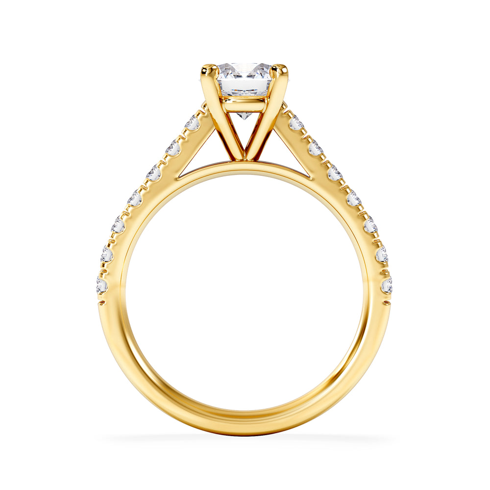 Natalia Lab Diamond Engagement Side Stone Ring 18K Gold 1.50CT F/VS1