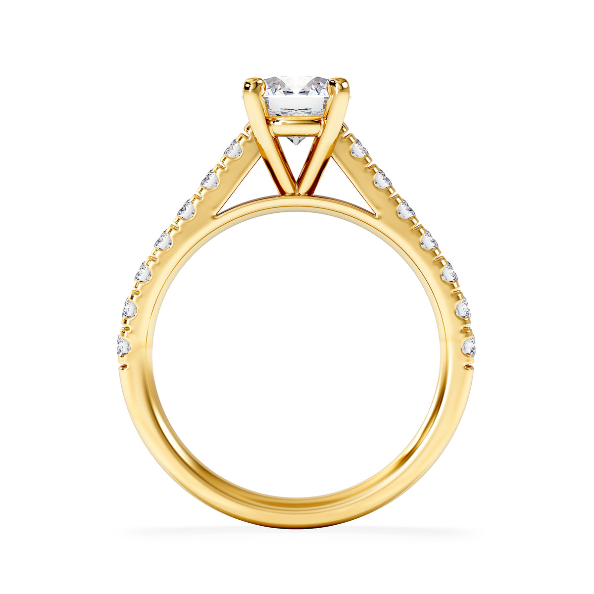 Natalia Lab Diamond Engagement Side Stone Ring 18K Gold 1.50CT F/VS1