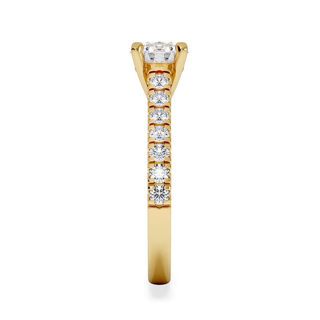 Natalia Lab Diamond Engagement Side Stone Ring 18K Gold 1.50CT F/VS1