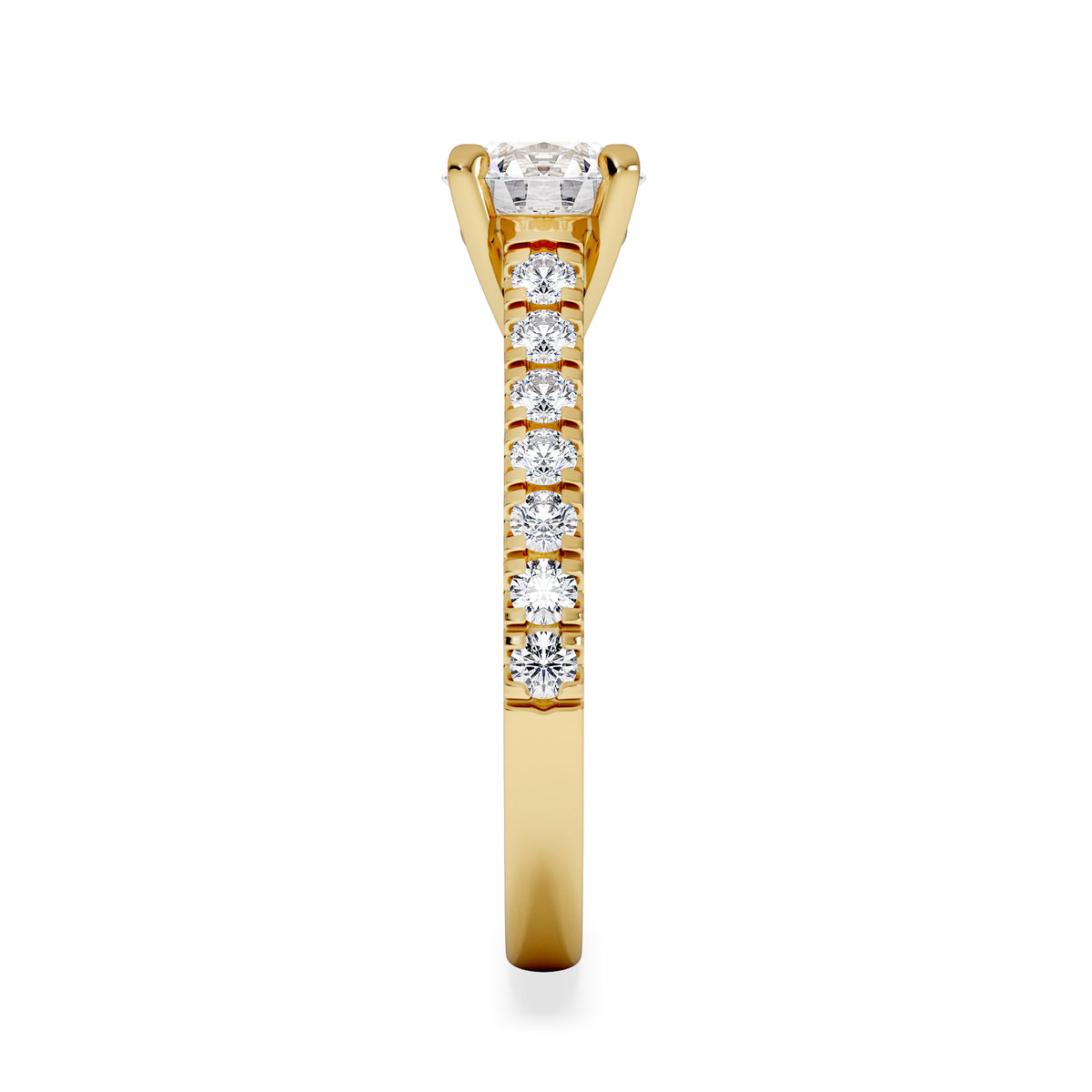 Natalia Lab Diamond Engagement Side Stone Ring 18K Gold 1.50CT F/VS1
