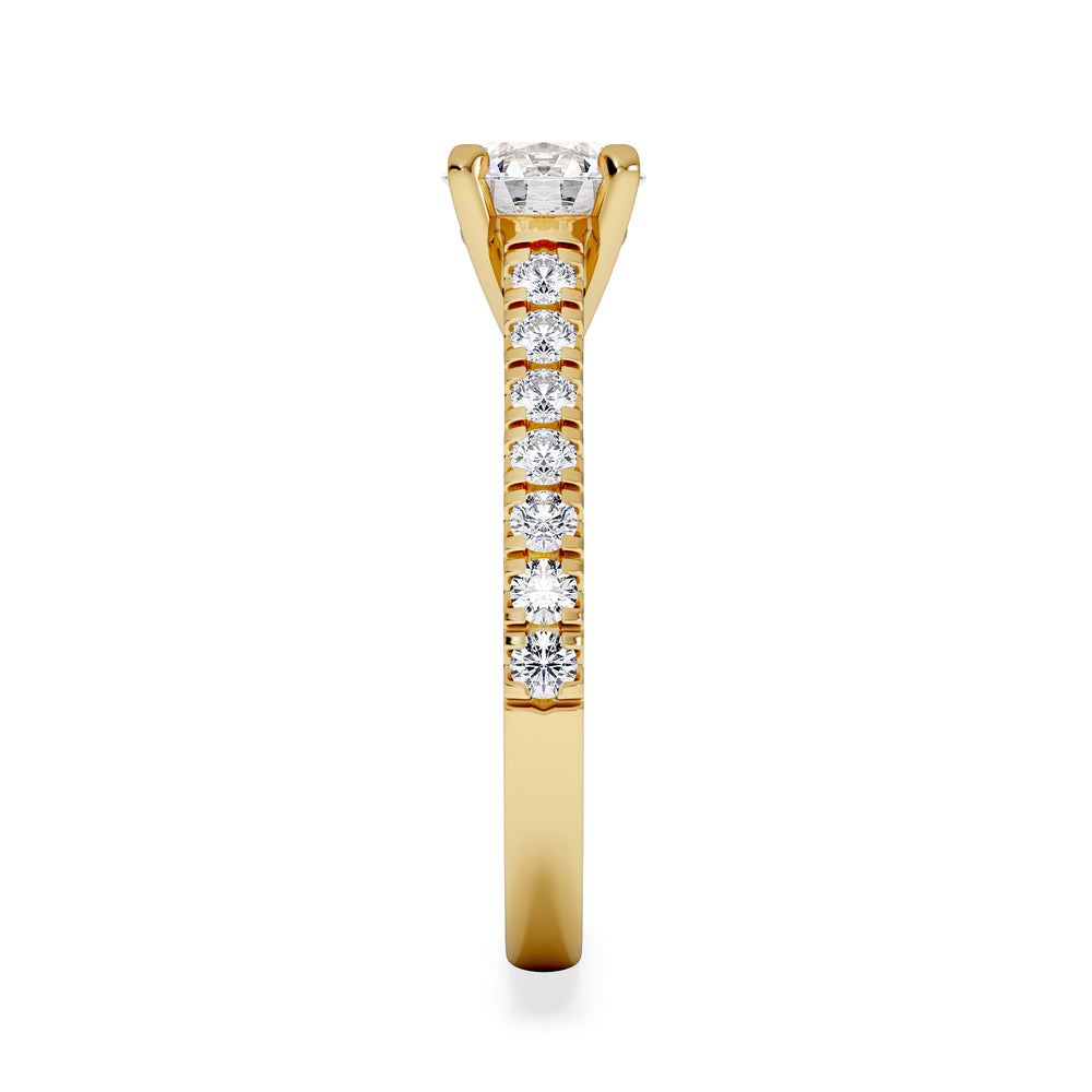Natalia GIA Diamond Engagement Side Stone Ring 18K Gold 1.40CT G/SI2