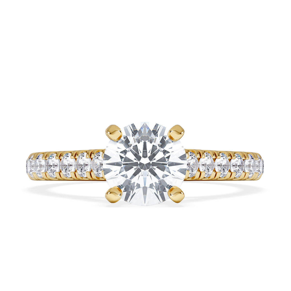 Natalia Lab Diamond Engagement Side Stone Ring 18K Gold 1.50CT F/VS1