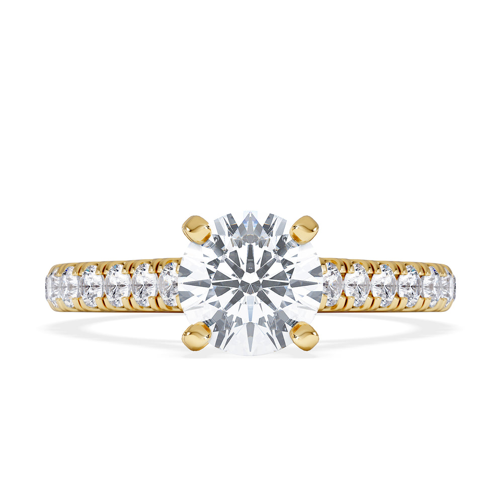 Natalia GIA Diamond Engagement Side Stone Ring 18K Gold 1.40CT G/SI2