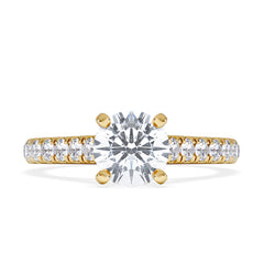 Natalia GIA Diamond Engagement Side Stone Ring 18K Gold 1.40CT G/SI2