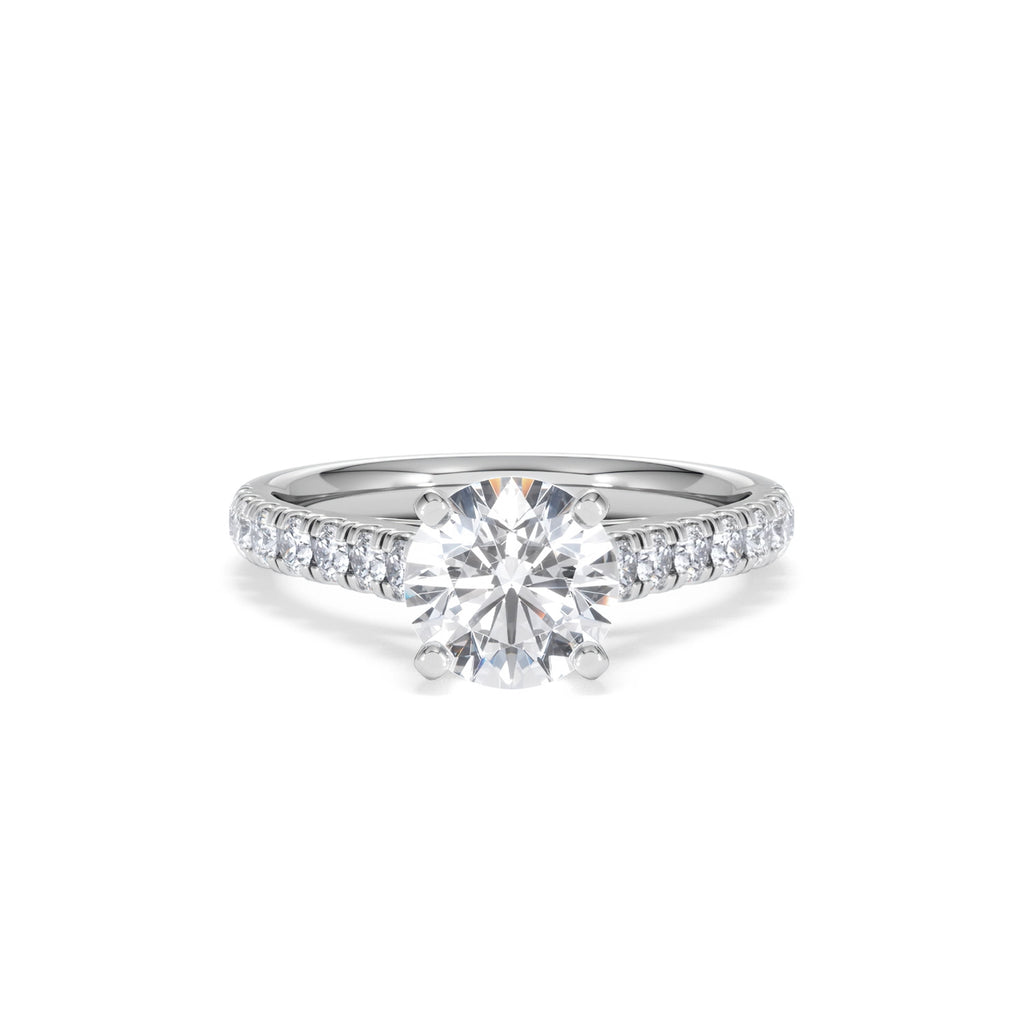 Natalia Lab Diamond Engagement Side Stone Ring Platinum 2.00CT F/VS1