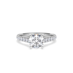Natalia Lab Diamond Engagement Side Stone Ring Platinum 2.00CT F/VS1